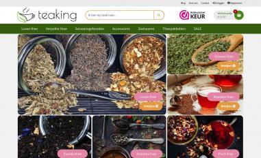 Schermafbeelding van teaking.nl