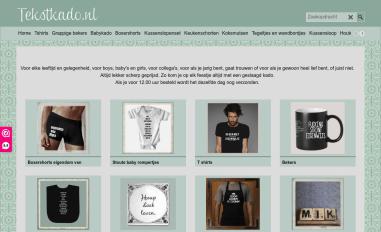 Schermafbeelding van tekstkado.nl