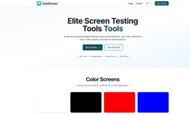 Schermafbeelding van testascreen.com