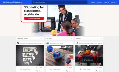 Schermafbeelding van thingiverse.com
