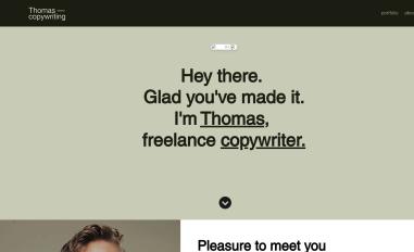 Schermafbeelding van thomascopywriting.com