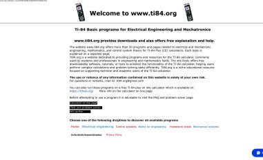 Schermafbeelding van ti84.org