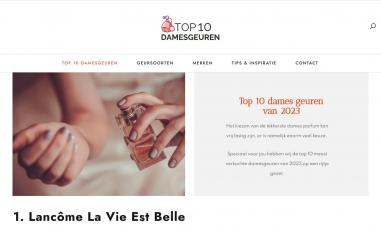 Schermafbeelding van top10damesgeuren.nl