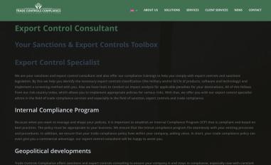 Schermafbeelding van tradecontrolscompliance.com