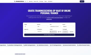Schermafbeelding van trainingsschema.nl