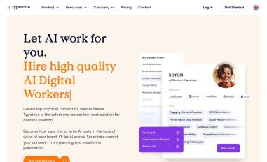 Schermafbeelding van typetone.ai