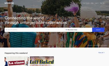 Schermafbeelding van universe.com