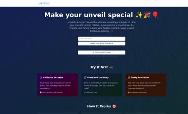 Schermafbeelding van unveilio.com