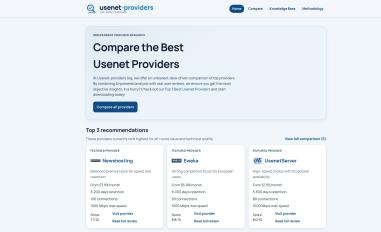Schermafbeelding van usenet-providers.org