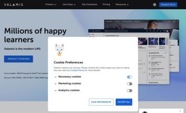 Schermafbeelding van valamis.com