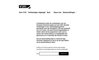 Schermafbeelding van verkiezingen101.nl