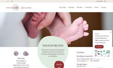 Schermafbeelding van verloskundigenvida.nl