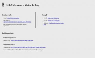 Schermafbeelding van victordejong.nl
