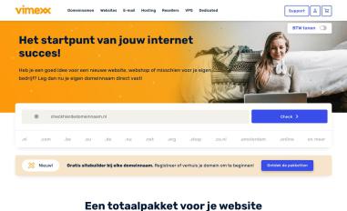 Schermafbeelding van vimexx.nl