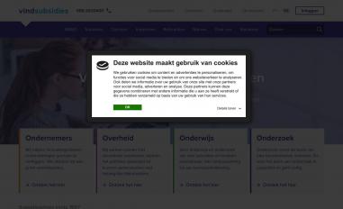Schermafbeelding van vindsubsidies.nl