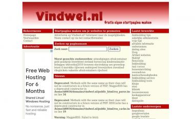Schermafbeelding van vindwel.nl