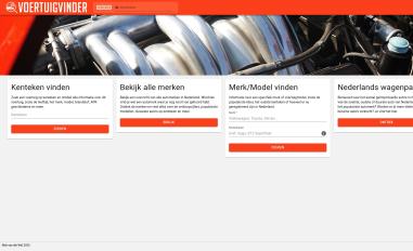 Schermafbeelding van voertuigvinder.nl