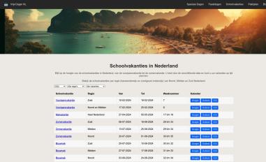 Schermafbeelding van vrije-dagen.nl