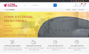 Schermafbeelding van vybedrums.nl