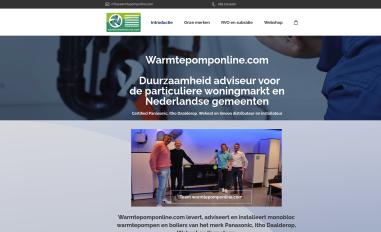 Schermafbeelding van warmtepomponline.com