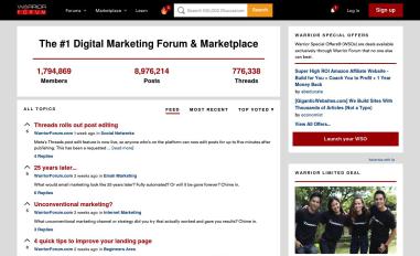 Schermafbeelding van warriorforum.com