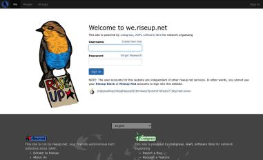 Schermafbeelding van we.riseup.net