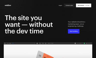 Schermafbeelding van webflow.com