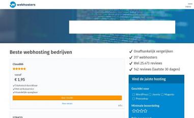 Schermafbeelding van webhosters.nl