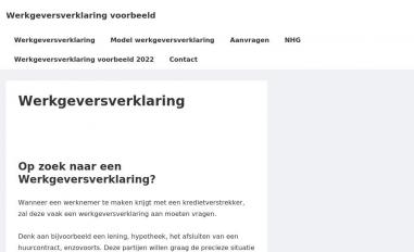 Schermafbeelding van werkgeversverklaringvoorbeeld.nl