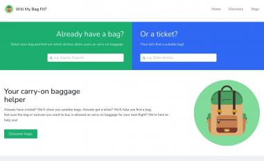 Schermafbeelding van willmybag.fit