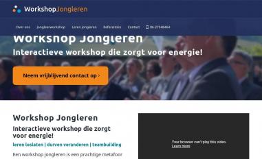 Schermafbeelding van workshopjongleren.nl