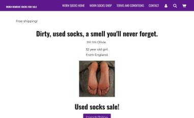 Schermafbeelding van wornsocks.store