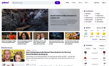 Schermafbeelding van yahoo.com