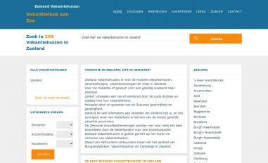 Schermafbeelding van zeelandvakantiehuizen.nl