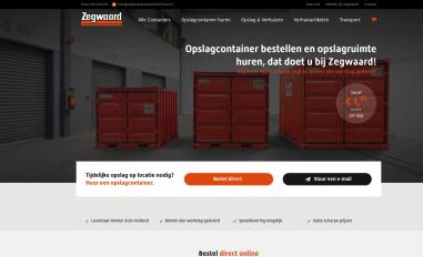 Schermafbeelding van zegwaardcontainerverhuur.nl