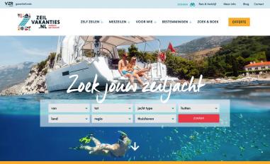 Schermafbeelding van zeilvakanties.nl