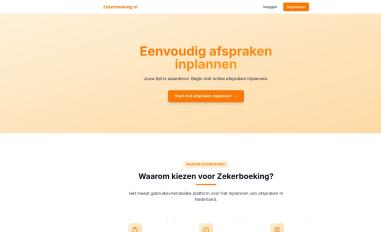 Schermafbeelding van zekerboeking.nl