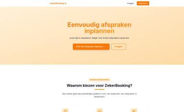 Schermafbeelding van zekerbooking.nl