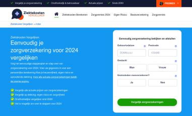 Schermafbeelding van ziekte-kostenvergelijker.nl
