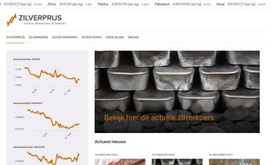 Schermafbeelding van zilverprijs.nl