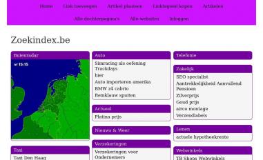 Schermafbeelding van zoekindex.be