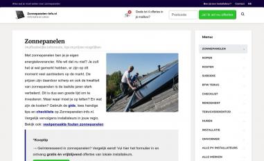 Schermafbeelding van zonnepanelen-info.nl