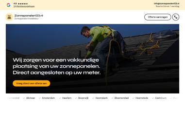 Schermafbeelding van zonnepanelen123.nl